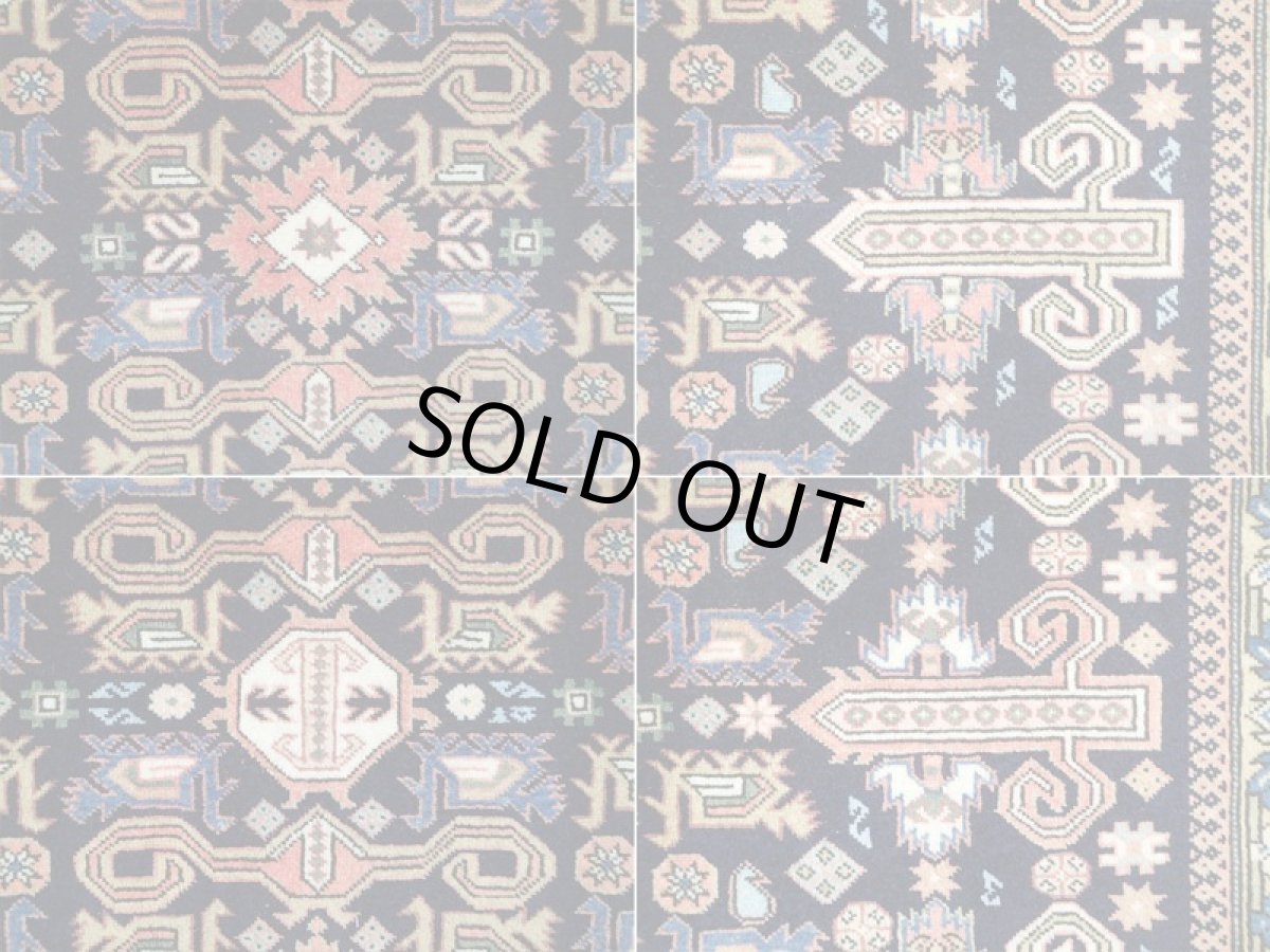 画像17: ペルシャ 絨毯 アルデビル 2.7m リビング ダイニング 大判 サイズ 265 x 173 cm 32 手織り トライバル ラグ 天然 ウール 敷物 マット カーペット 紺 サーモン ピンク 紫 民族柄 (17)