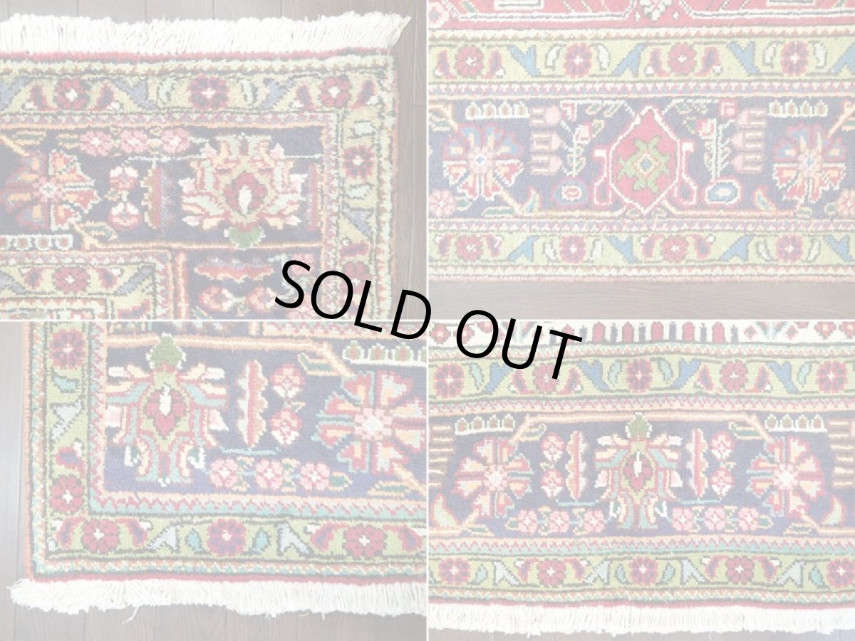 画像15: オールド ペルシャ 絨毯 タブリーズ 3m リビング ダイニング 大判 サイズ 305 x 212 cm f234 手織り トライバル ラグ 天然 ウール 敷物 マット カーペット 赤 緑 クリーム 草木 花 柄 ヴィンテージ OLD (15)