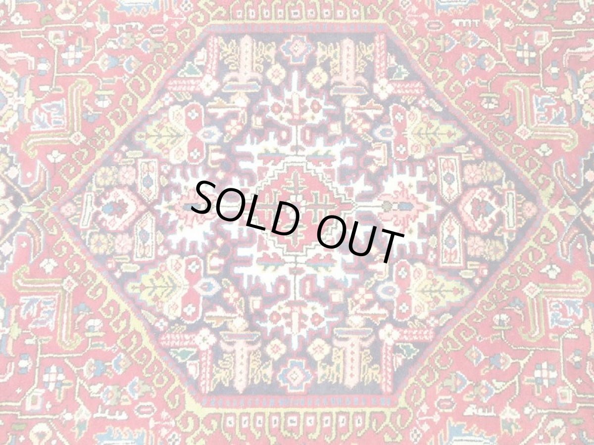 画像12: オールド ペルシャ 絨毯 タブリーズ 3m リビング ダイニング 大判 サイズ 305 x 212 cm f234 手織り トライバル ラグ 天然 ウール 敷物 マット カーペット 赤 緑 クリーム 草木 花 柄 ヴィンテージ OLD (12)