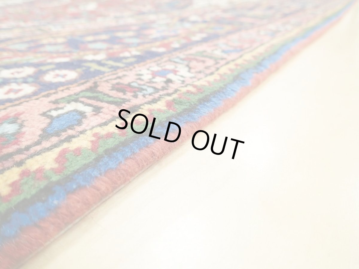 画像12: オールド ペルシャ 絨毯 タブリーズ 3m リビング ダイニング 大判 サイズ 299 x 206 cm f216 手織り トライバル ラグ 天然 ウール 敷物 マット カーペット 紺 赤 クリーム 黄 緑 草木 花 柄 ヴィンテージ OLD (12)