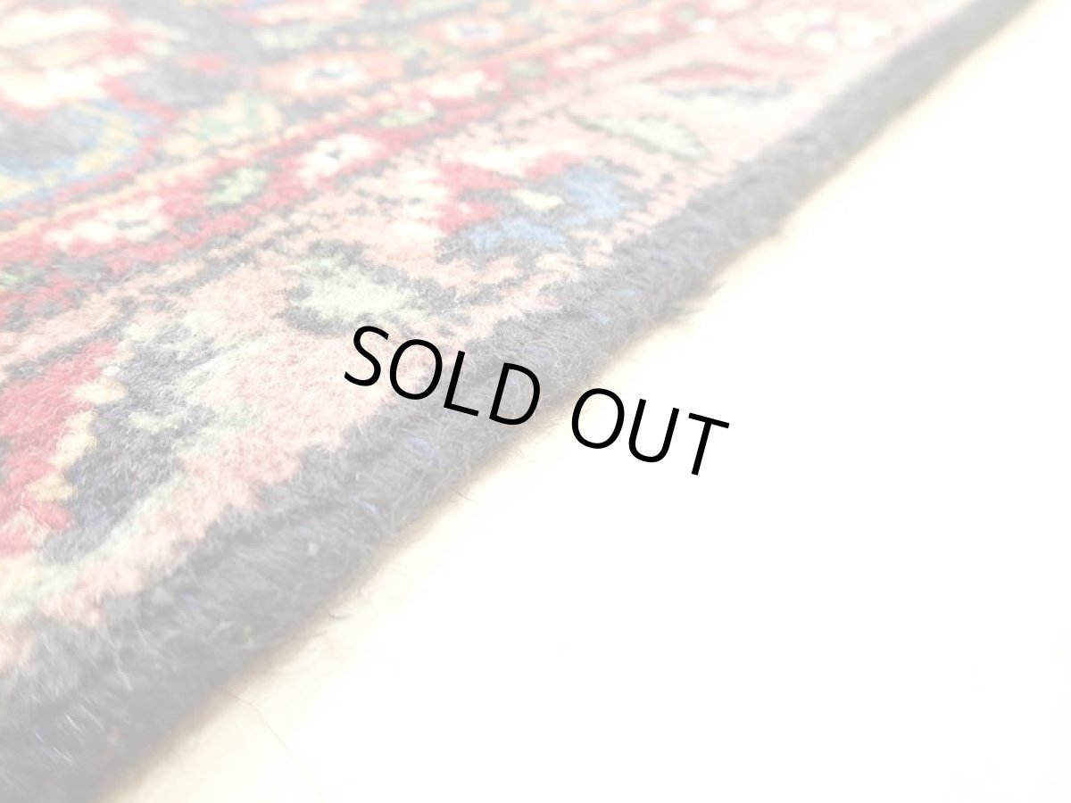 画像14: オールド ペルシャ 絨毯 タブリーズ 3m リビング ダイニング 大判 サイズ 295 x 198 cm p112 手織り トライバル ラグ 天然 ウール 敷物 マット カーペット 紺 赤 メダリオン 草木 花 柄 ヴィンテージ OLD (14)