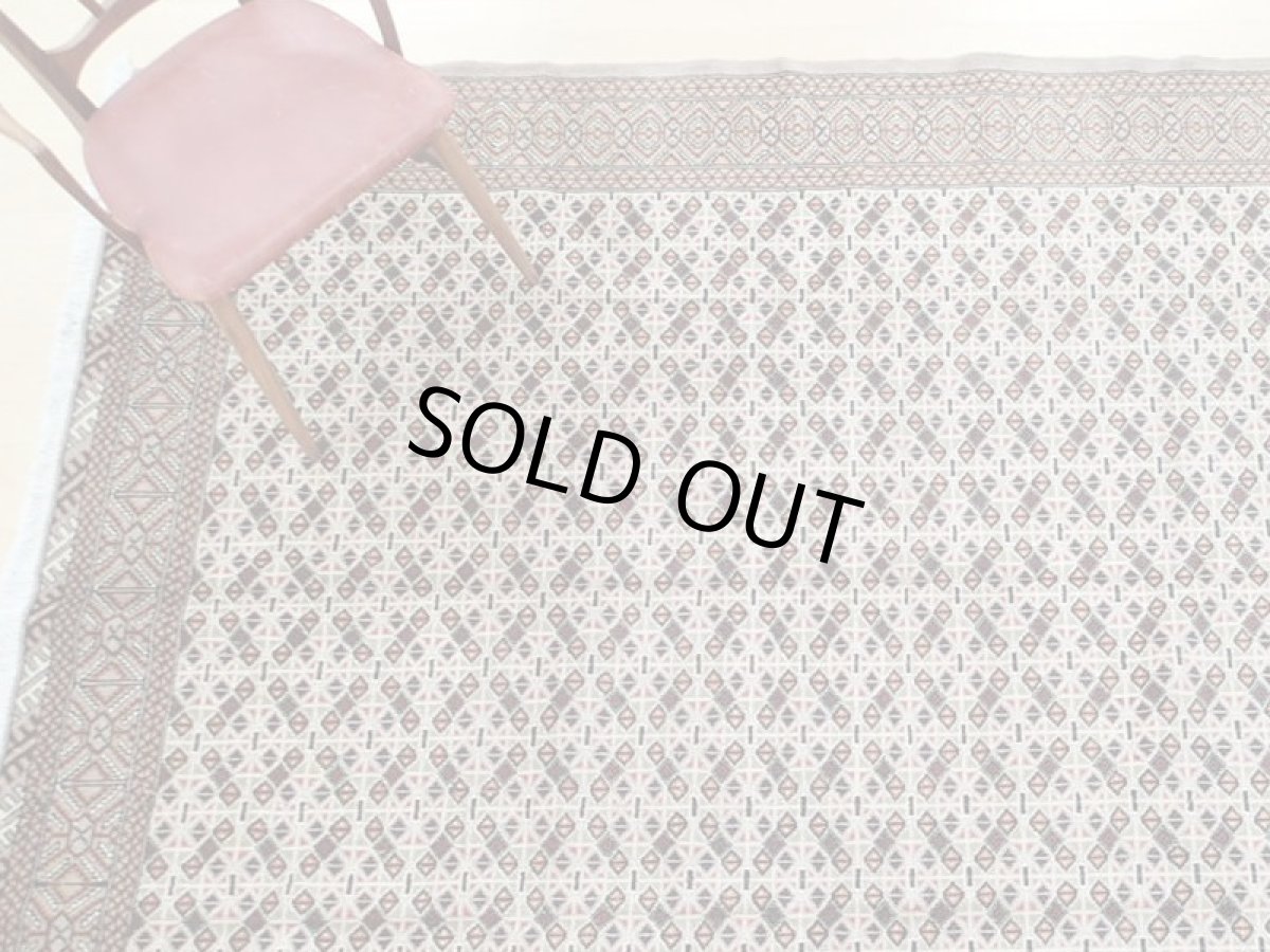 画像2: オールド ペルシャ 絨毯 トルクメン 2.8m リビング ダイニング 大判 サイズ 277 x 200 cm f226 手織り トライバル ラグ 天然 ウール 敷物 マット ハンドメイド カーペット 茶 クリーム ヴィンテージ OLD (2)