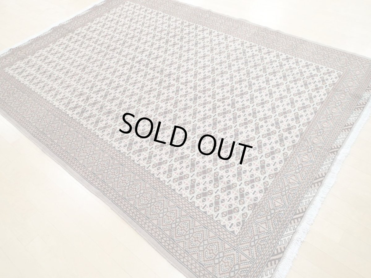 画像5: オールド ペルシャ 絨毯 トルクメン 2.8m リビング ダイニング 大判 サイズ 277 x 200 cm f226 手織り トライバル ラグ 天然 ウール 敷物 マット ハンドメイド カーペット 茶 クリーム ヴィンテージ OLD (5)