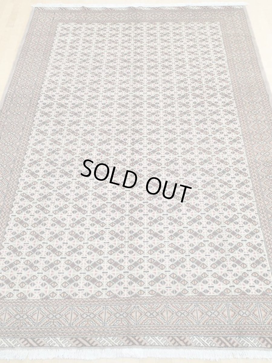 画像6: オールド ペルシャ 絨毯 トルクメン 2.8m リビング ダイニング 大判 サイズ 277 x 200 cm f226 手織り トライバル ラグ 天然 ウール 敷物 マット ハンドメイド カーペット 茶 クリーム ヴィンテージ OLD (6)