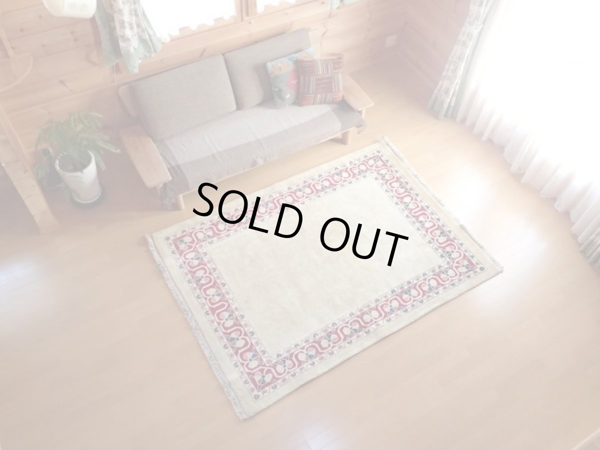 画像4: 新品 ペルシャ ギャッベ 2.1m リビング ダイニング サイズ 210 x 154 cm b53 ハンドメイド ギャベ 手織り トライバル ラグ 天然 ウール 敷物 マット カーペット クリーム シンプル (4)