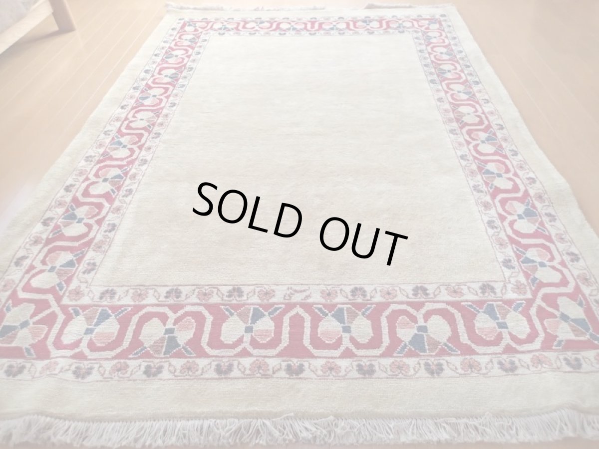 画像5: 新品 ペルシャ ギャッベ 2.1m リビング ダイニング サイズ 210 x 154 cm b53 ハンドメイド ギャベ 手織り トライバル ラグ 天然 ウール 敷物 マット カーペット クリーム シンプル (5)