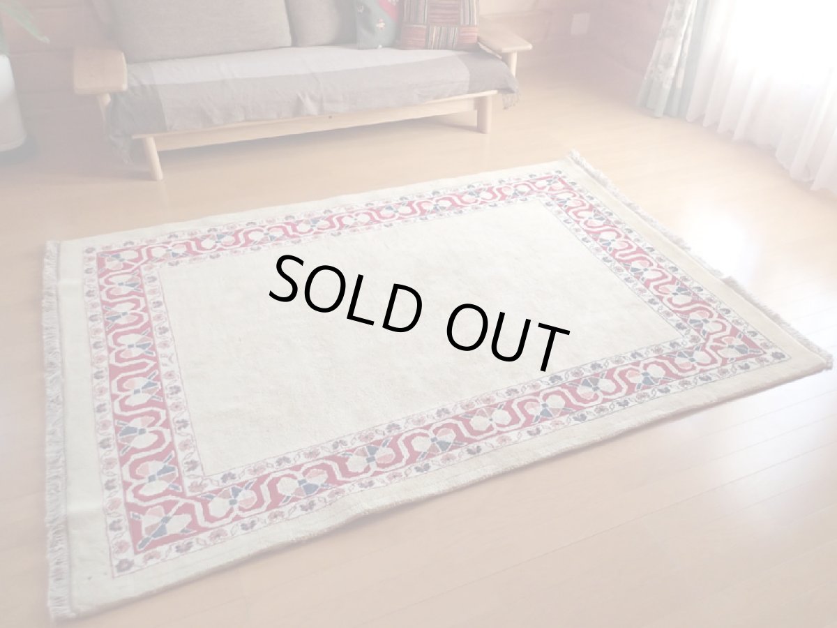 画像3: 新品 ペルシャ ギャッベ 2.1m リビング ダイニング サイズ 210 x 154 cm b53 ハンドメイド ギャベ 手織り トライバル ラグ 天然 ウール 敷物 マット カーペット クリーム シンプル (3)