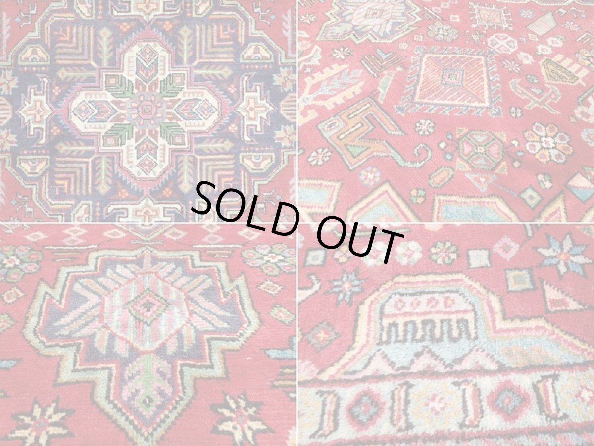 画像16: オールド ペルシャ 絨毯 タブリーズ 3m リビング ダイニング 大判 サイズ 300 x 200 cm p123 手織り トライバル ラグ 天然 ウール 敷物 マット カーペット 紺 赤 スカイブルー ピンク メダリオン 草木 花 柄 ヴィンテージ OLD (16)