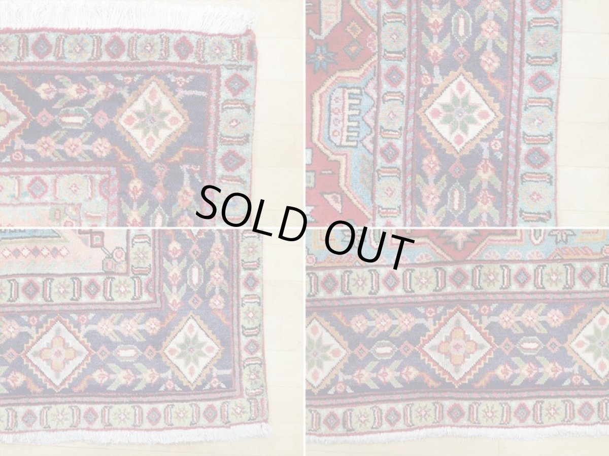 画像19: オールド ペルシャ 絨毯 タブリーズ 3m リビング ダイニング 大判 サイズ 300 x 200 cm p123 手織り トライバル ラグ 天然 ウール 敷物 マット カーペット 紺 赤 スカイブルー ピンク メダリオン 草木 花 柄 ヴィンテージ OLD (19)