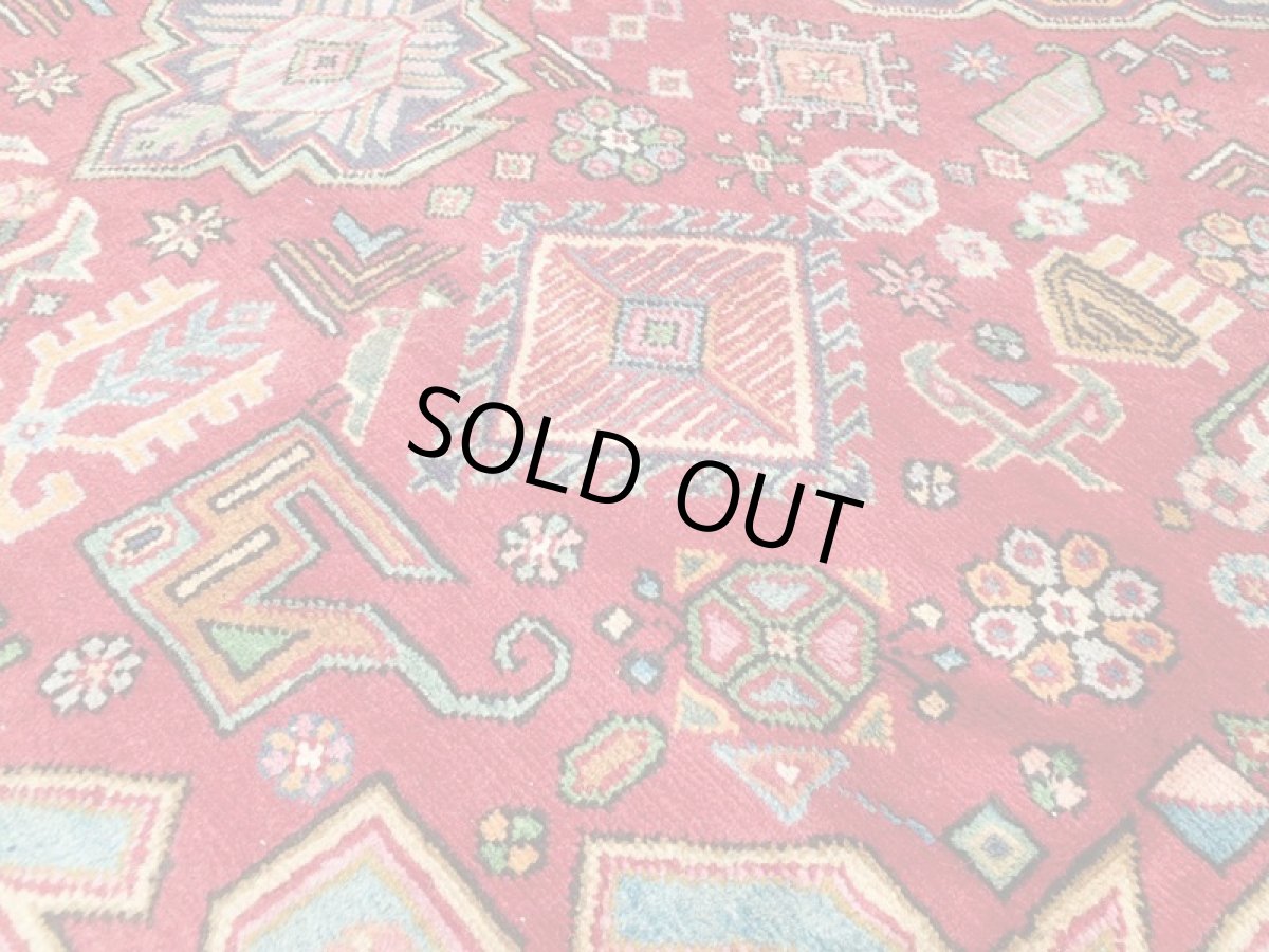 画像11: オールド ペルシャ 絨毯 タブリーズ 3m リビング ダイニング 大判 サイズ 300 x 200 cm p123 手織り トライバル ラグ 天然 ウール 敷物 マット カーペット 紺 赤 スカイブルー ピンク メダリオン 草木 花 柄 ヴィンテージ OLD (11)