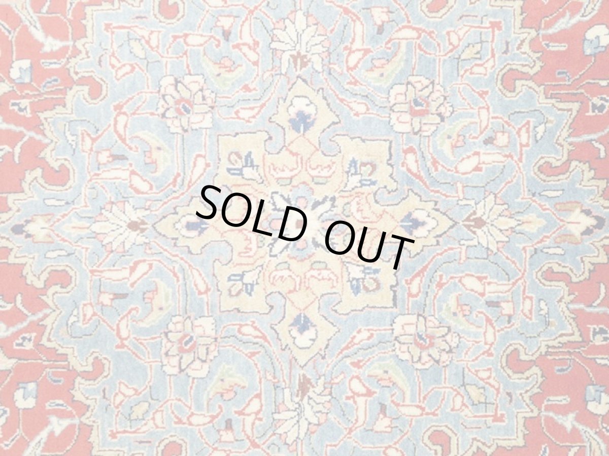 画像10: 美品 ペルシャ 絨毯 サルーク 3.4m リビング ダイニング 大判 サイズ 333 x 218 cm n239 ウール 手織り トライバル ラグ ハンドメイド マット カーペット 淡色 水色 赤 紺 ヴィンテージ (10)