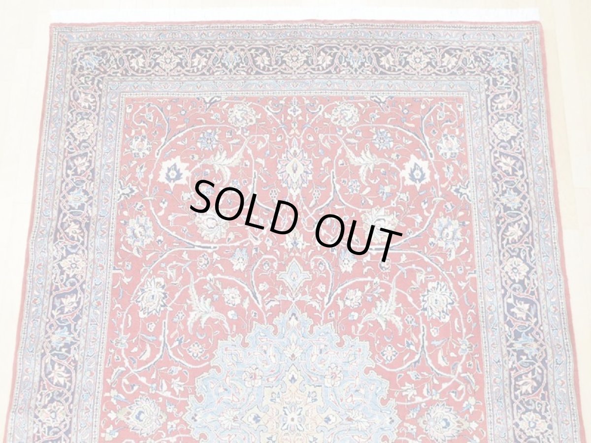 画像6: 美品 ペルシャ 絨毯 サルーク 3.4m リビング ダイニング 大判 サイズ 333 x 218 cm n239 ウール 手織り トライバル ラグ ハンドメイド マット カーペット 淡色 水色 赤 紺 ヴィンテージ (6)