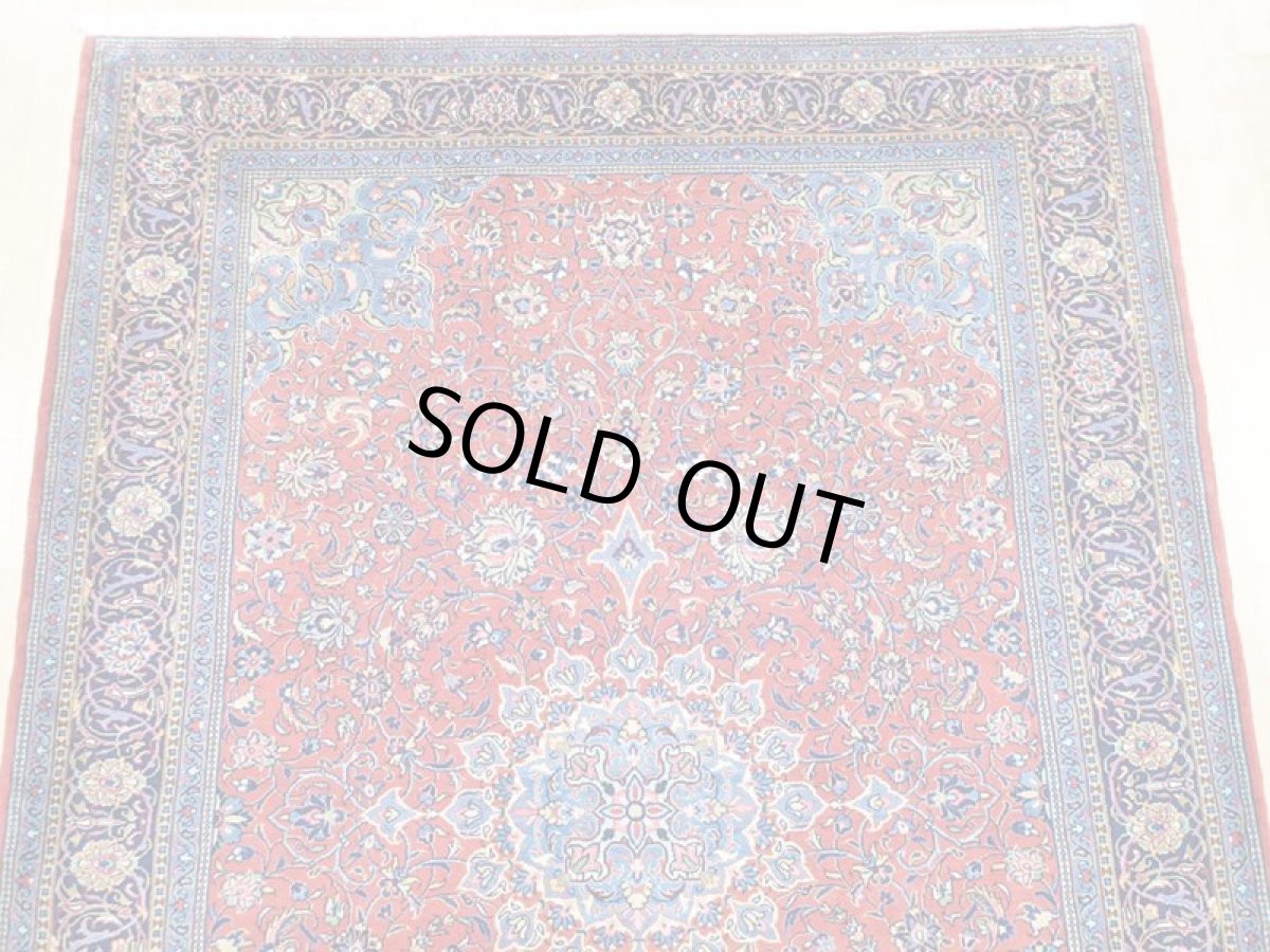 画像6: 美品 ペルシャ 絨毯 サルーク 3.4m リビング ダイニング 大判 サイズ 335 x 238 cm n240 ウール 手織り トライバル ラグ ハンドメイド マット カーペット 水色 赤 紺 ヴィンテージ (6)