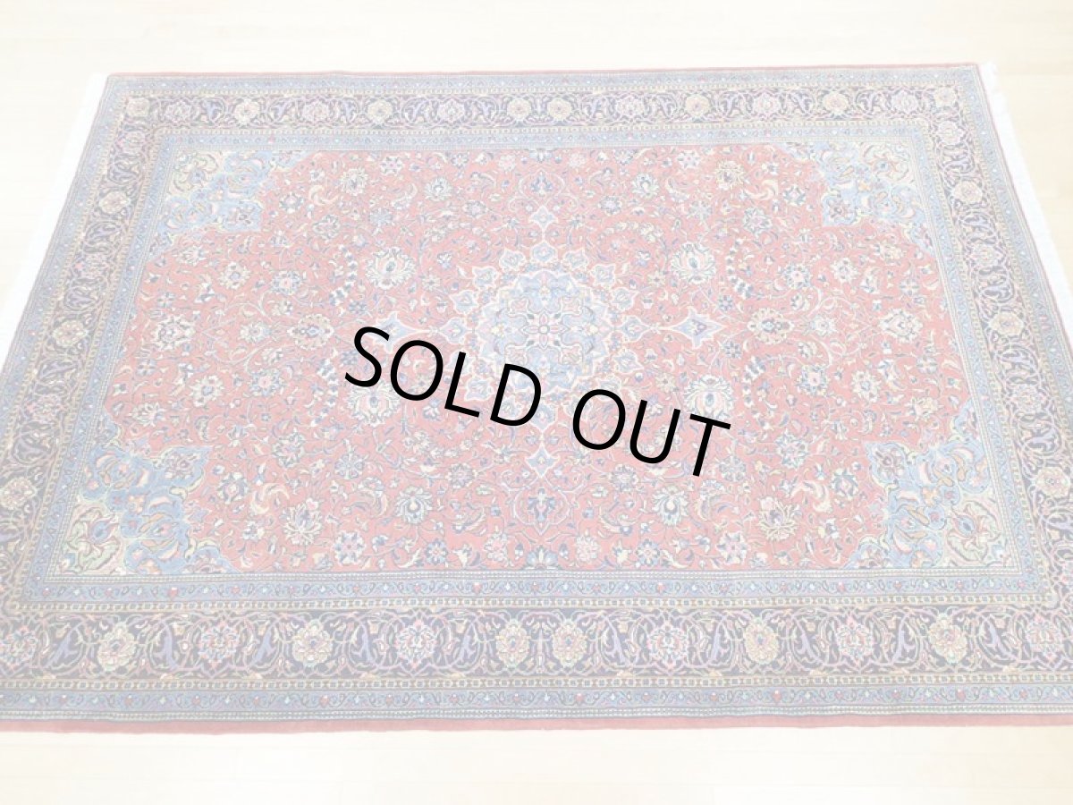 画像3: 美品 ペルシャ 絨毯 サルーク 3.4m リビング ダイニング 大判 サイズ 335 x 238 cm n240 ウール 手織り トライバル ラグ ハンドメイド マット カーペット 水色 赤 紺 ヴィンテージ (3)