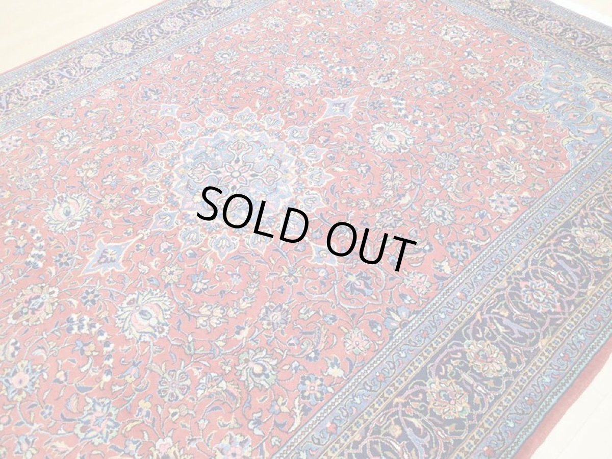 画像8: 美品 ペルシャ 絨毯 サルーク 3.4m リビング ダイニング 大判 サイズ 335 x 238 cm n240 ウール 手織り トライバル ラグ ハンドメイド マット カーペット 水色 赤 紺 ヴィンテージ (8)