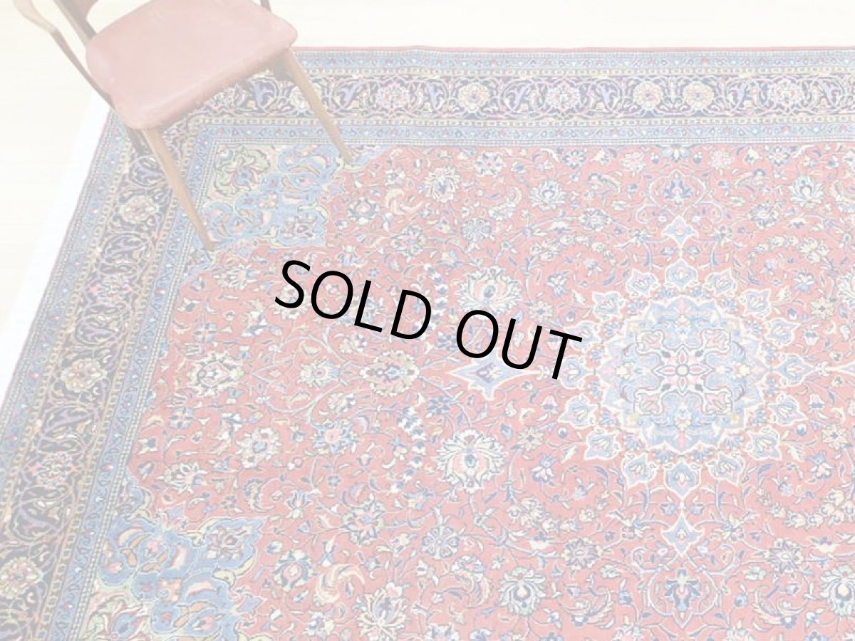 画像2: 美品 ペルシャ 絨毯 サルーク 3.4m リビング ダイニング 大判 サイズ 335 x 238 cm n240 ウール 手織り トライバル ラグ ハンドメイド マット カーペット 水色 赤 紺 ヴィンテージ (2)