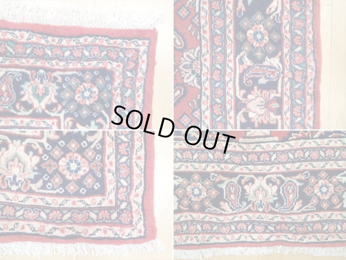 画像19: オールド ペルシャ 絨毯 マシュハド 3m リビング ダイニング 大判 サイズ  310 x 207 cm f211 手織り トライバル ラグ 天然 ウール 敷物 マット カーペット 紺 赤 メダリオン 草木 花 柄 ヴィンテージ ビンテージ OLD (19)