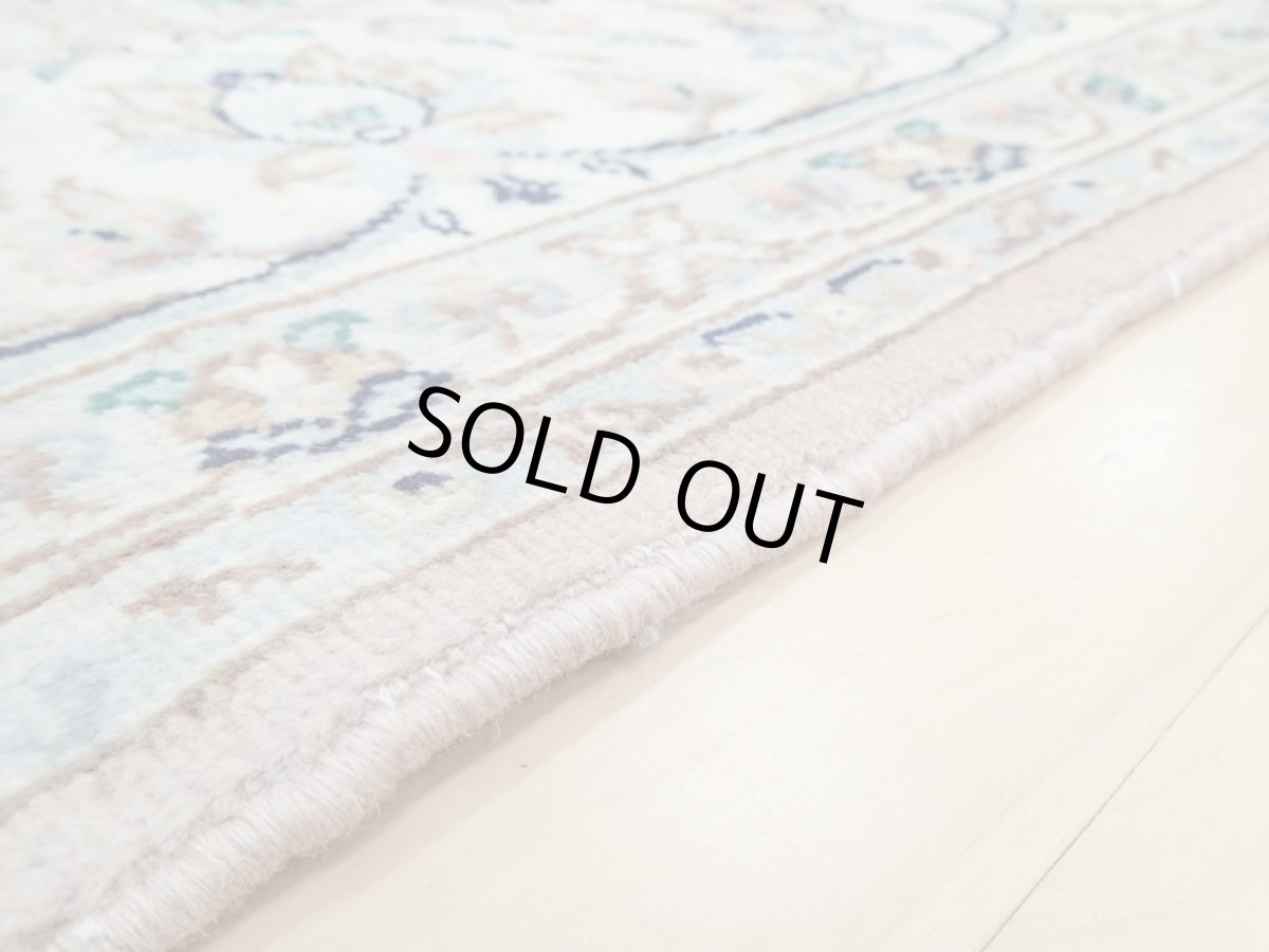 画像12: 美品 ペルシャ 絨毯 カシャーン 3m リビング ダイニング 大判 サイズ 297 x 198 cm n235 手織り トライバル ラグ 天然 ウール 敷物 マット カーペット ピンク メダリオン 草木 花 柄 ヴィンテージ ビンテージ (12)