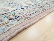画像12: 美品 ペルシャ 絨毯 カシャーン 3m リビング ダイニング 大判 サイズ 297 x 198 cm n235 手織り トライバル ラグ 天然 ウール 敷物 マット カーペット ピンク メダリオン 草木 花 柄 ヴィンテージ ビンテージ (12)