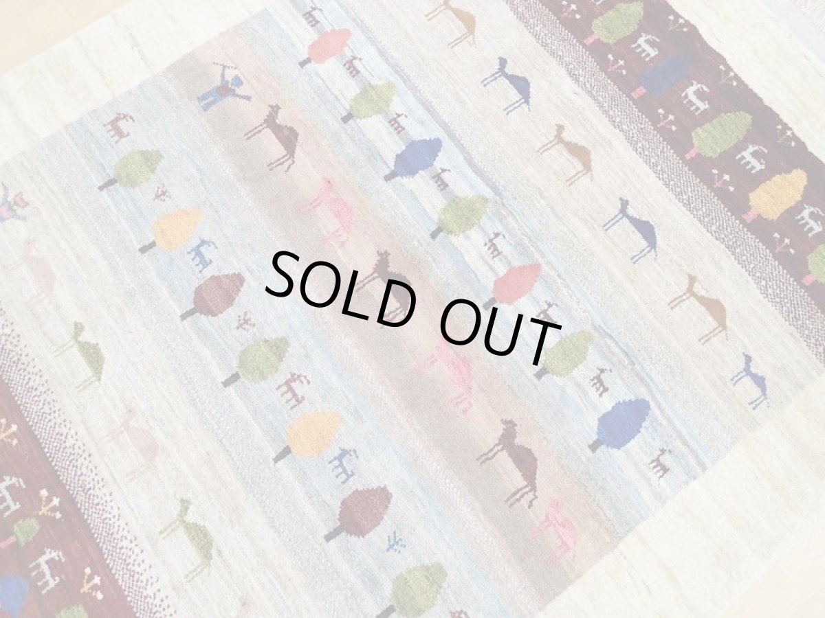 画像9: 新品 ペルシャ ギャッベ 2m リビング ダイニング サイズ 205 x 160 cm n203 ハンドメイド ギャベ 手織り トライバル ラグ 天然 ウール 敷物 マット カーペット クリーム マルチカラー グラデーション (9)