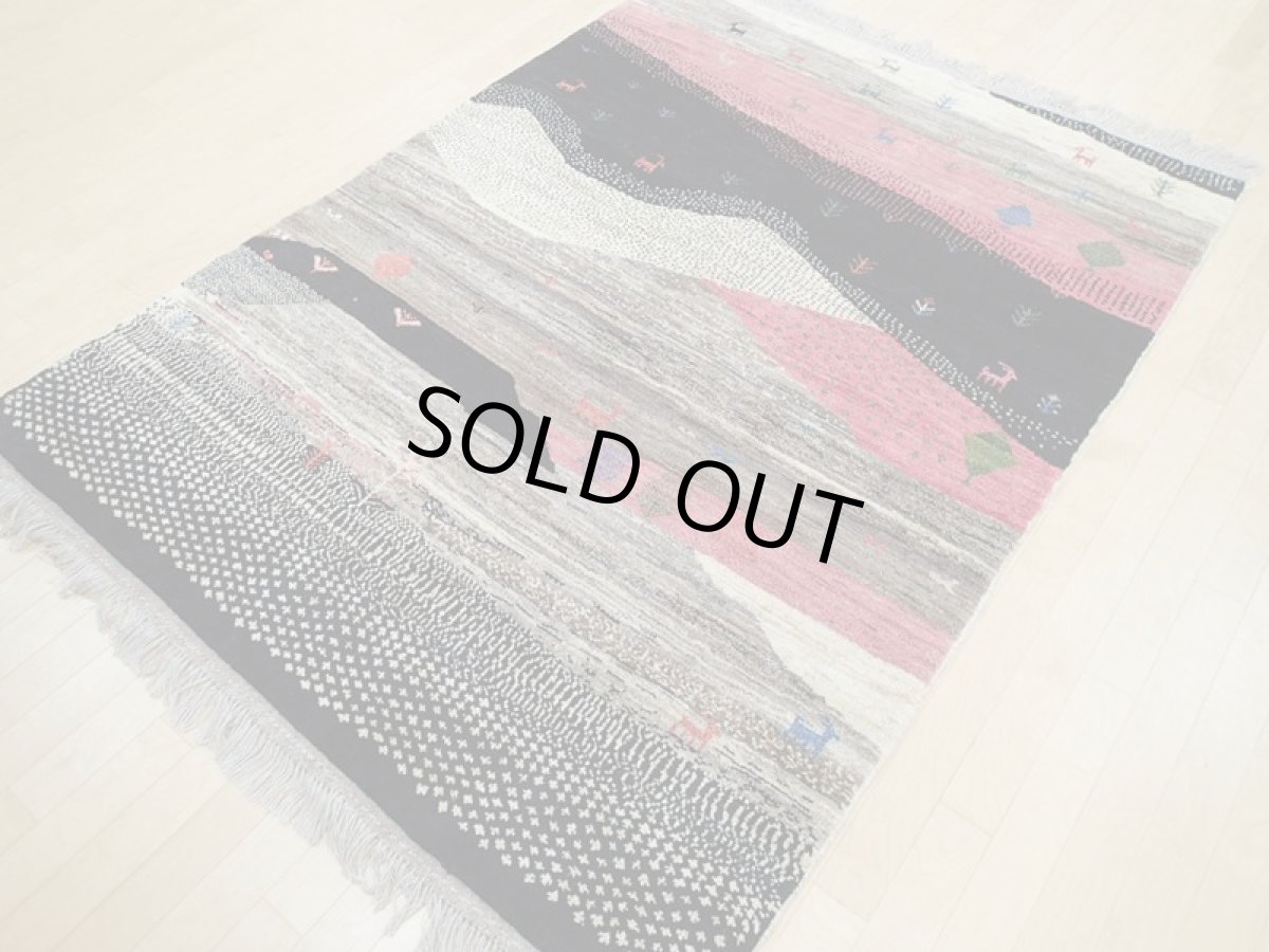 画像6: 新品 ペルシャ ギャッベ 2m リビング ダイニング サイズ 202 x 152 cm n202 ハンドメイド ギャベ 手織り トライバル ラグ 天然 ウール 敷物 マット カーペット クリーム ピンク マルチカラー 風景 (6)