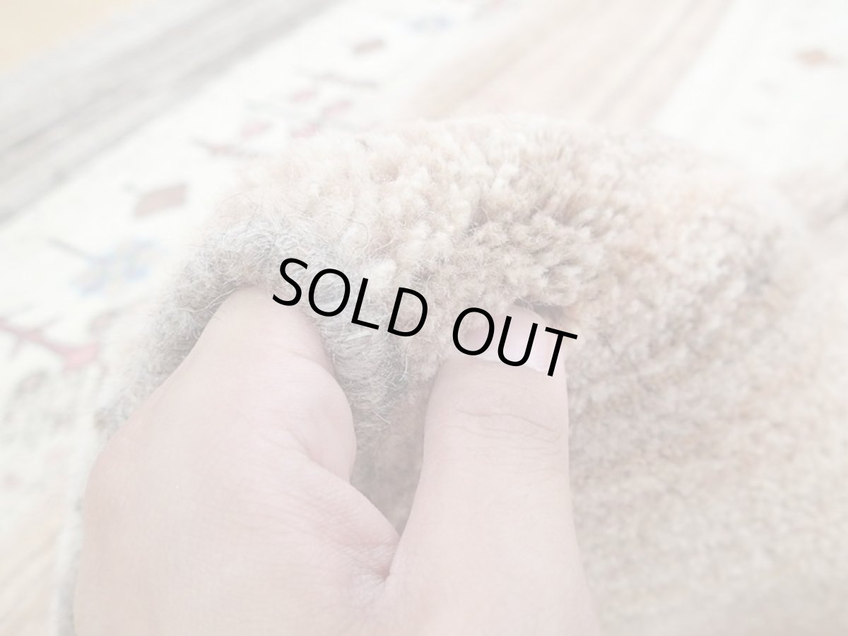 画像13: 新品 ペルシャ ギャッベ 2m リビング ダイニング サイズ 204 x 155 cm n205 ハンドメイド ギャベ 手織り トライバル ラグ 天然 ウール 敷物 マット カーペット クリーム ピンク マルチカラー グラデーション (13)