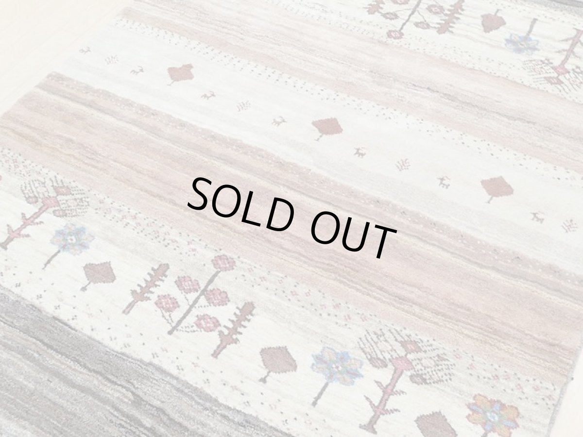 画像8: 新品 ペルシャ ギャッベ 2m リビング ダイニング サイズ 204 x 155 cm n205 ハンドメイド ギャベ 手織り トライバル ラグ 天然 ウール 敷物 マット カーペット クリーム ピンク マルチカラー グラデーション (8)