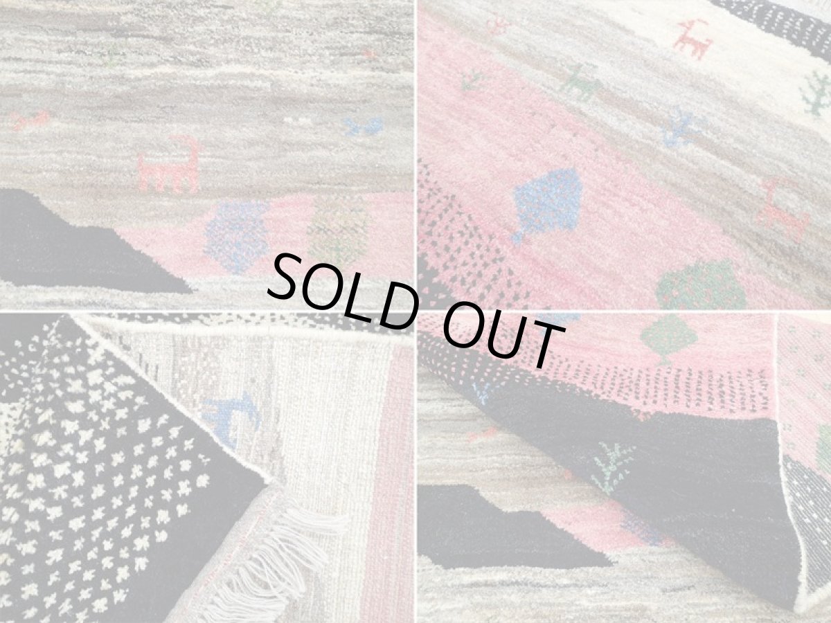 画像18: 新品 ペルシャ ギャッベ 2m リビング ダイニング サイズ 202 x 152 cm n202 ハンドメイド ギャベ 手織り トライバル ラグ 天然 ウール 敷物 マット カーペット クリーム ピンク マルチカラー 風景 (18)