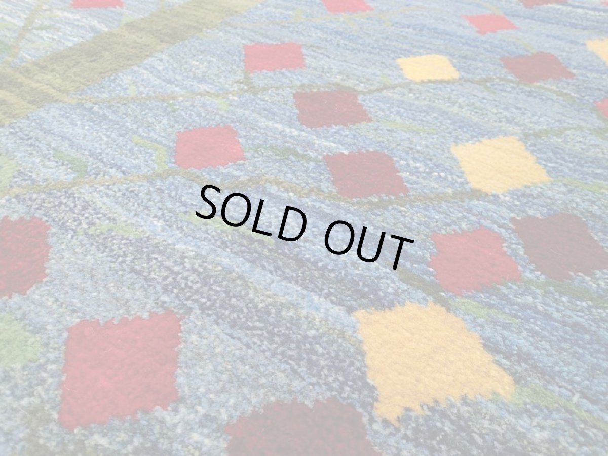 画像9: 新品 ペルシャ ギャッベ 2m リビング ダイニング サイズ 200 x 159 cm n206 ハンドメイド ギャベ 手織り トライバル ラグ 天然 ウール 敷物 マット カーペット 藍 紺 青 ザクロ 樹木 柄 (9)