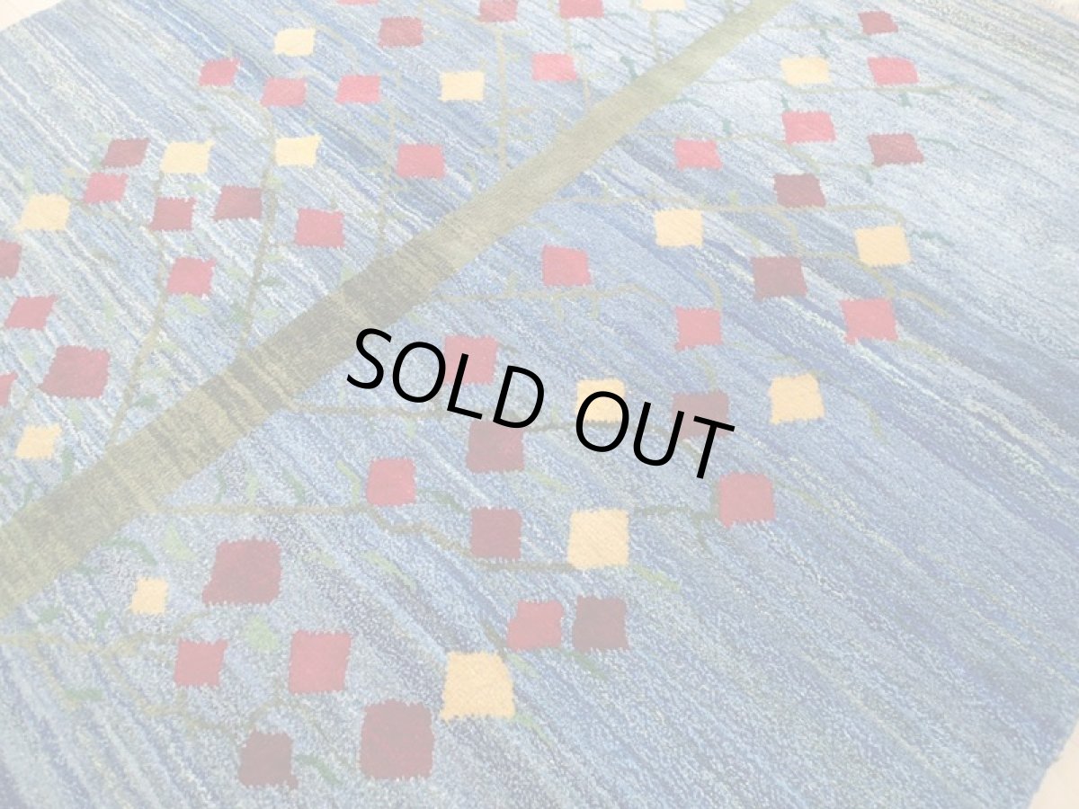 画像7: 新品 ペルシャ ギャッベ 2m リビング ダイニング サイズ 200 x 159 cm n206 ハンドメイド ギャベ 手織り トライバル ラグ 天然 ウール 敷物 マット カーペット 藍 紺 青 ザクロ 樹木 柄 (7)