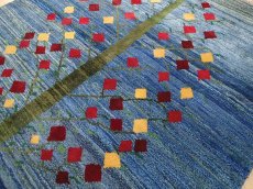 画像7: 新品 ペルシャ ギャッベ 2m リビング ダイニング サイズ 200 x 159 cm n206 ハンドメイド ギャベ 手織り トライバル ラグ 天然 ウール 敷物 マット カーペット 藍 紺 青 ザクロ 樹木 柄 (7)