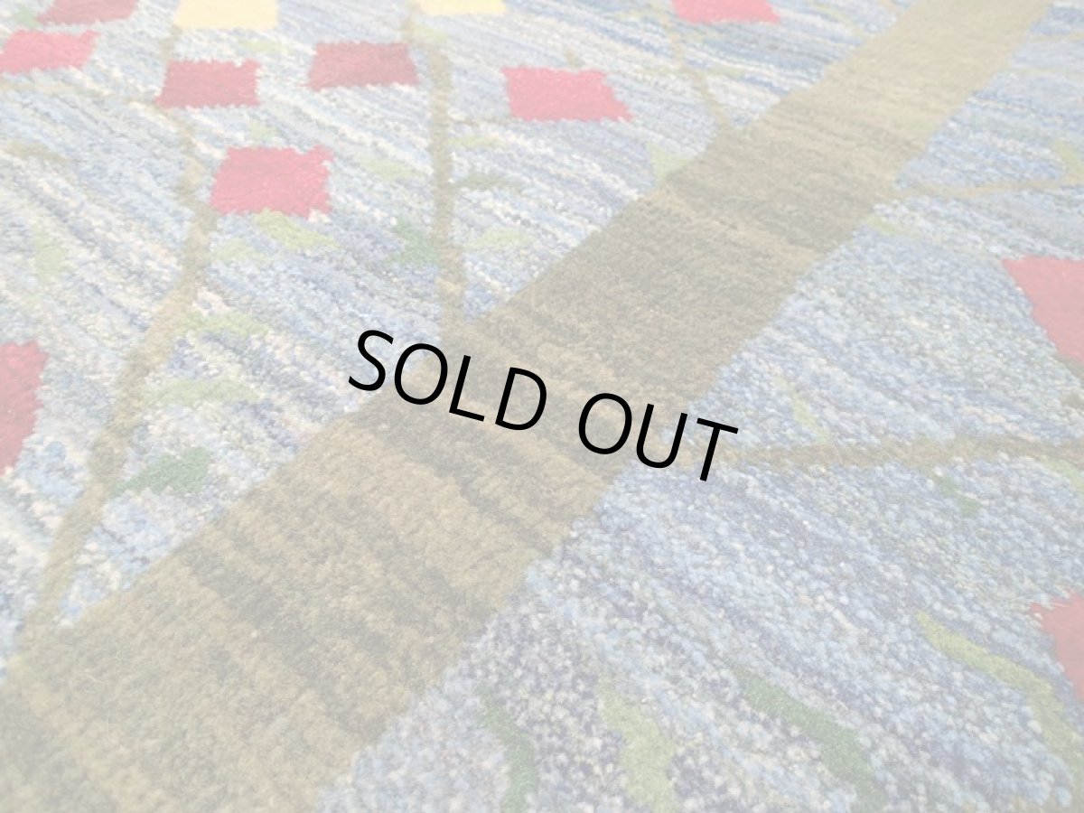 画像11: 新品 ペルシャ ギャッベ 2m リビング ダイニング サイズ 200 x 159 cm n206 ハンドメイド ギャベ 手織り トライバル ラグ 天然 ウール 敷物 マット カーペット 藍 紺 青 ザクロ 樹木 柄 (11)