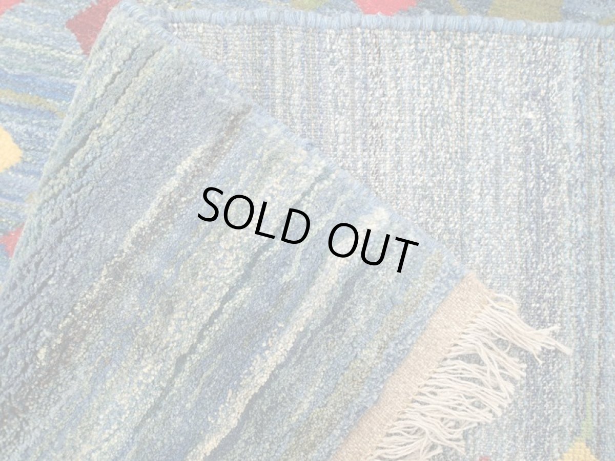 画像14: 新品 ペルシャ ギャッベ 2m リビング ダイニング サイズ 200 x 159 cm n206 ハンドメイド ギャベ 手織り トライバル ラグ 天然 ウール 敷物 マット カーペット 藍 紺 青 ザクロ 樹木 柄 (14)