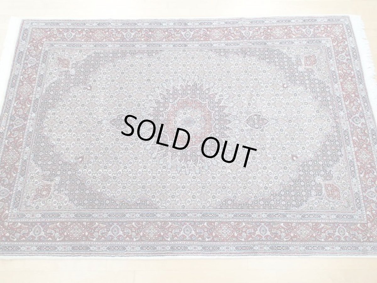 画像2: 新品 ペルシャ 絨毯 ムード 3m リビング ダイニング サイズ 290 x 195 cm 81 ウール シルク 手織り ラグ ハンドメイド カーペット 敷物 クリーム 紺 エンジ (2)