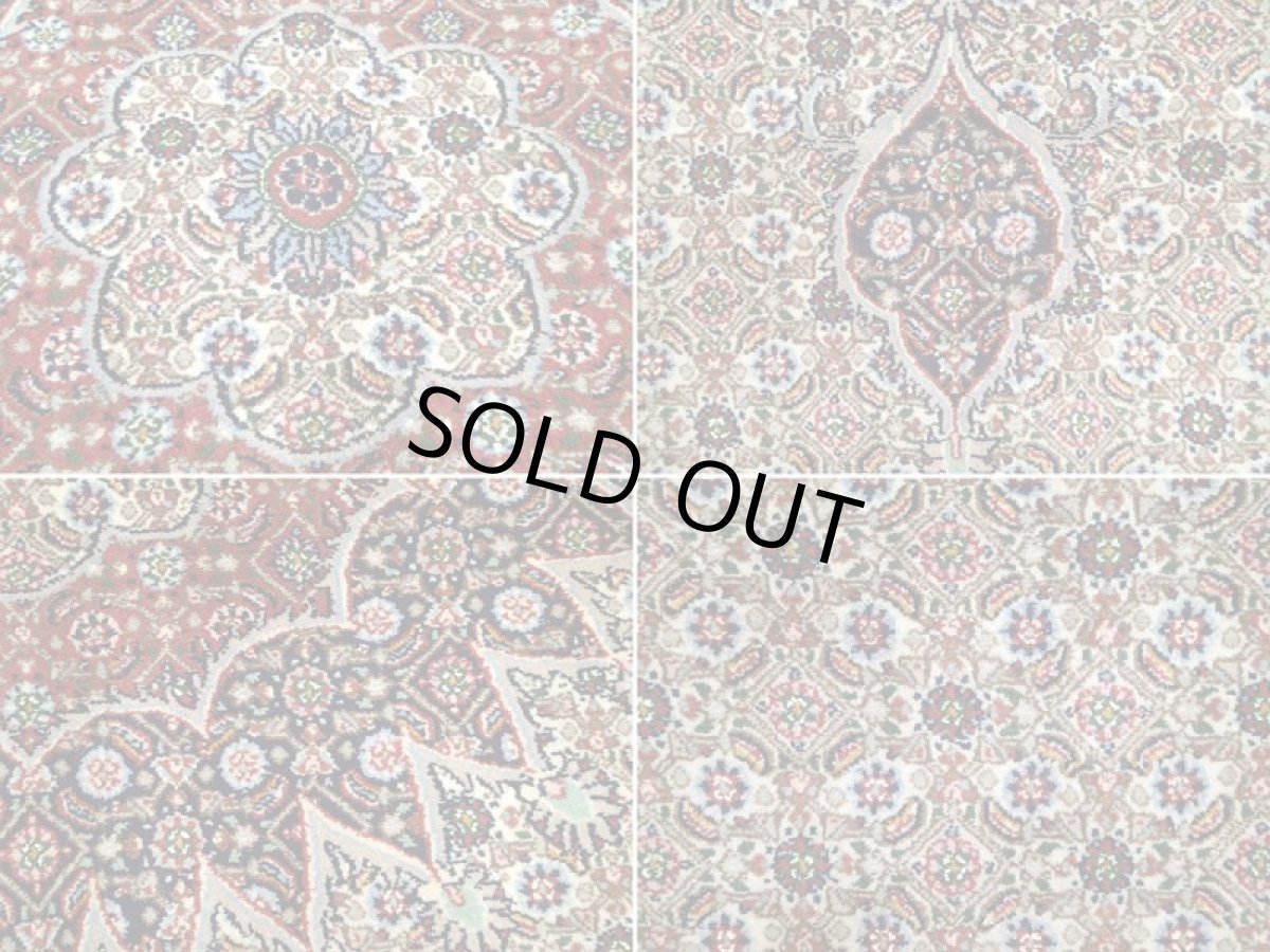 画像15: 新品 ペルシャ 絨毯 ムード 3m リビング ダイニング サイズ 290 x 195 cm 81 ウール シルク 手織り ラグ ハンドメイド カーペット 敷物 クリーム 紺 エンジ (15)