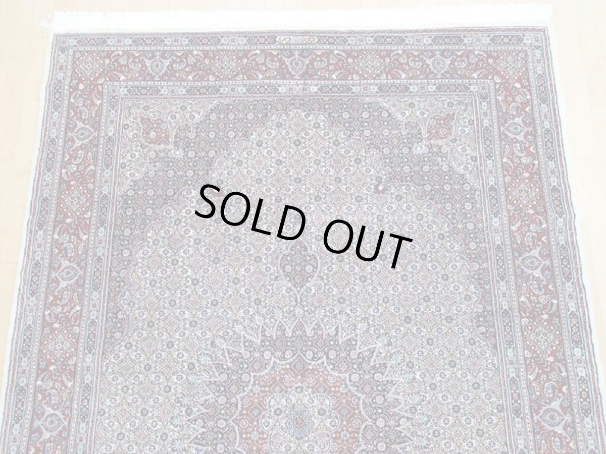 画像6: 新品 ペルシャ 絨毯 ムード 3m リビング ダイニング サイズ 290 x 195 cm 81 ウール シルク 手織り ラグ ハンドメイド カーペット 敷物 クリーム 紺 エンジ (6)