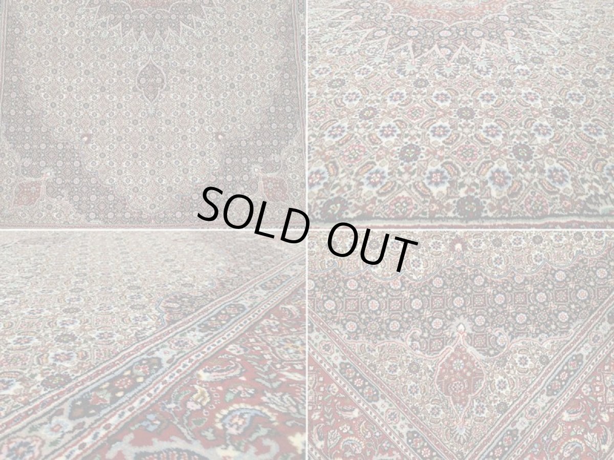 画像16: 新品 ペルシャ 絨毯 ムード 3m リビング ダイニング サイズ 290 x 195 cm 81 ウール シルク 手織り ラグ ハンドメイド カーペット 敷物 クリーム 紺 エンジ (16)