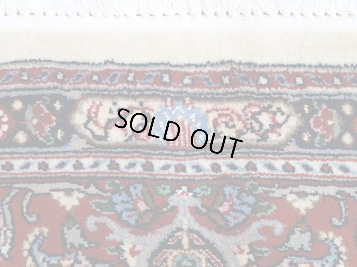 画像20: 新品 ペルシャ 絨毯 ムード 3m リビング ダイニング サイズ 290 x 195 cm 81 ウール シルク 手織り ラグ ハンドメイド カーペット 敷物 クリーム 紺 エンジ (20)