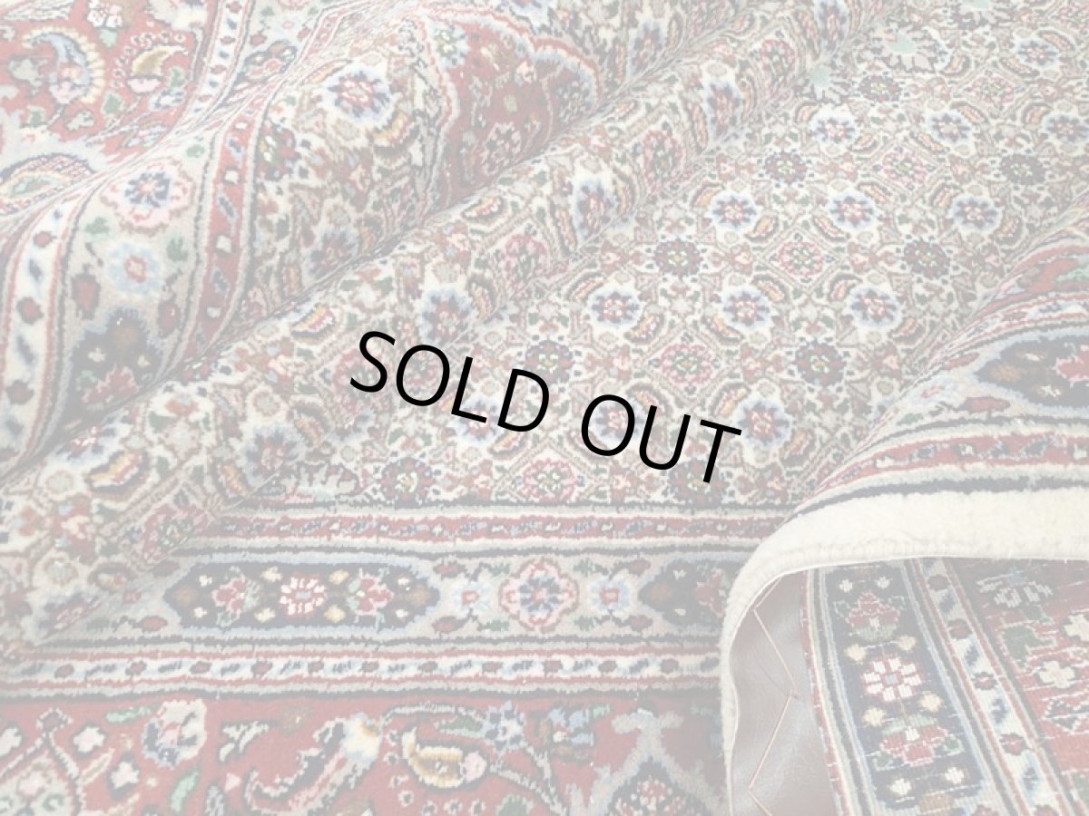 画像13: 新品 ペルシャ 絨毯 ムード 3m リビング ダイニング サイズ 290 x 195 cm 81 ウール シルク 手織り ラグ ハンドメイド カーペット 敷物 クリーム 紺 エンジ (13)