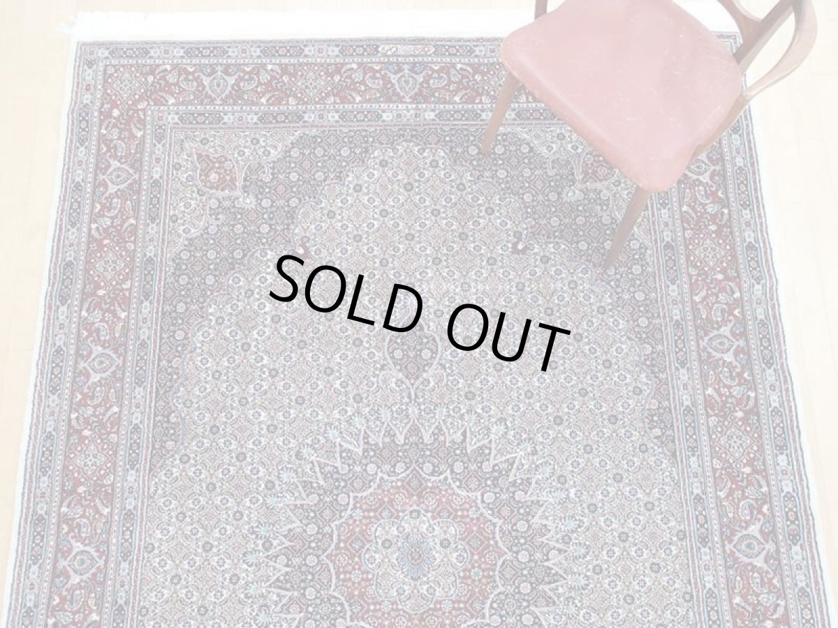 画像7: 新品 ペルシャ 絨毯 ムード 3m リビング ダイニング サイズ 290 x 195 cm 81 ウール シルク 手織り ラグ ハンドメイド カーペット 敷物 クリーム 紺 エンジ (7)