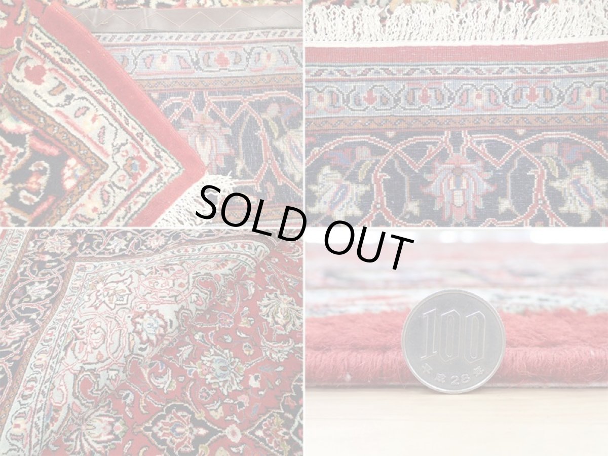 画像20: 美品 ペルシャ 絨毯 サルーク 3.5m リビング ダイニング 大判 サイズ 350 x 250 cm 67 ウール 手織り トライバル ラグ ハンドメイド マット カーペット 赤 ヴィンテージ  鮮やかで深みのある赤のコントラストが美しい (20)