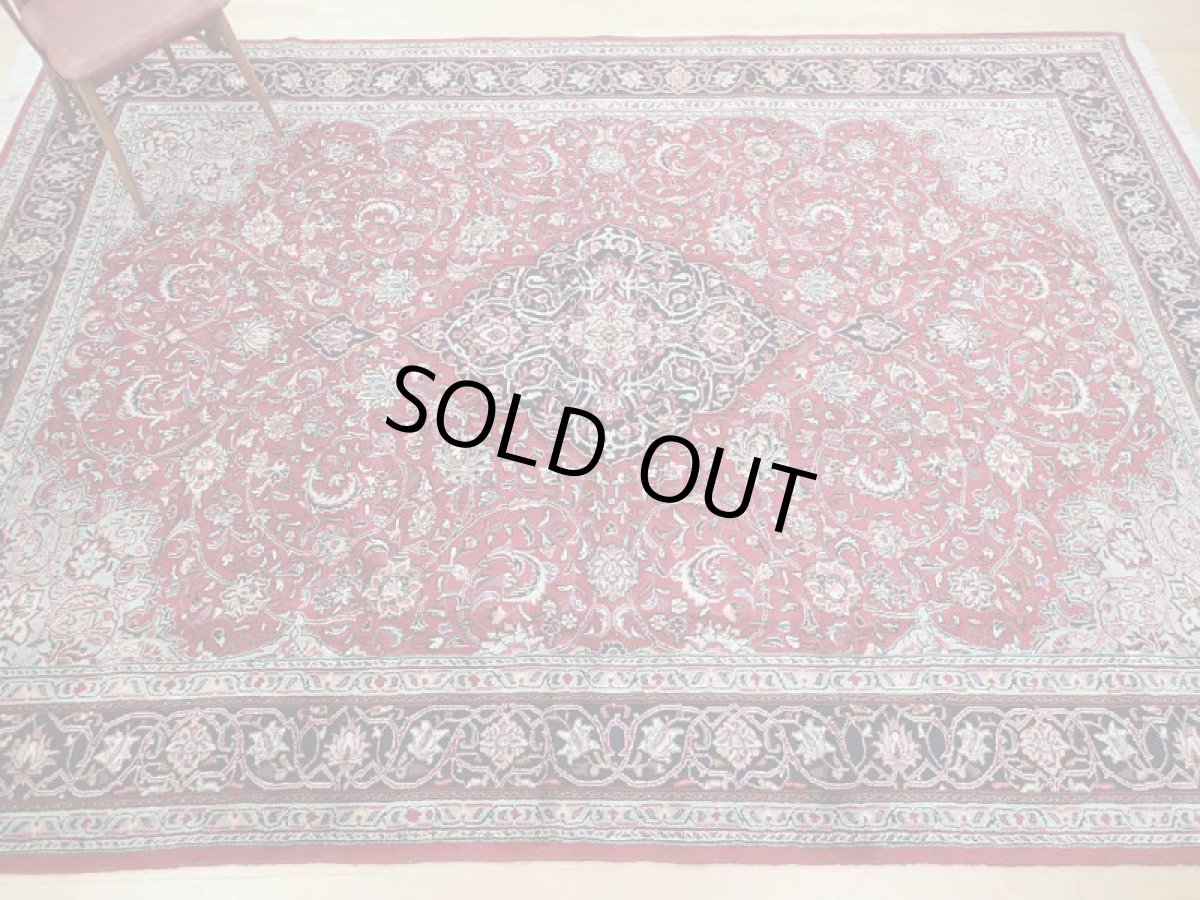 画像4: 美品 ペルシャ 絨毯 サルーク 3.5m リビング ダイニング 大判 サイズ 350 x 250 cm 67 ウール 手織り トライバル ラグ ハンドメイド マット カーペット 赤 ヴィンテージ  鮮やかで深みのある赤のコントラストが美しい (4)