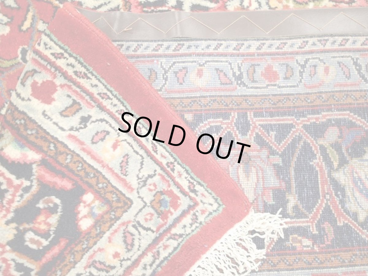 画像13: 美品 ペルシャ 絨毯 サルーク 3.5m リビング ダイニング 大判 サイズ 350 x 250 cm 67 ウール 手織り トライバル ラグ ハンドメイド マット カーペット 赤 ヴィンテージ  鮮やかで深みのある赤のコントラストが美しい (13)