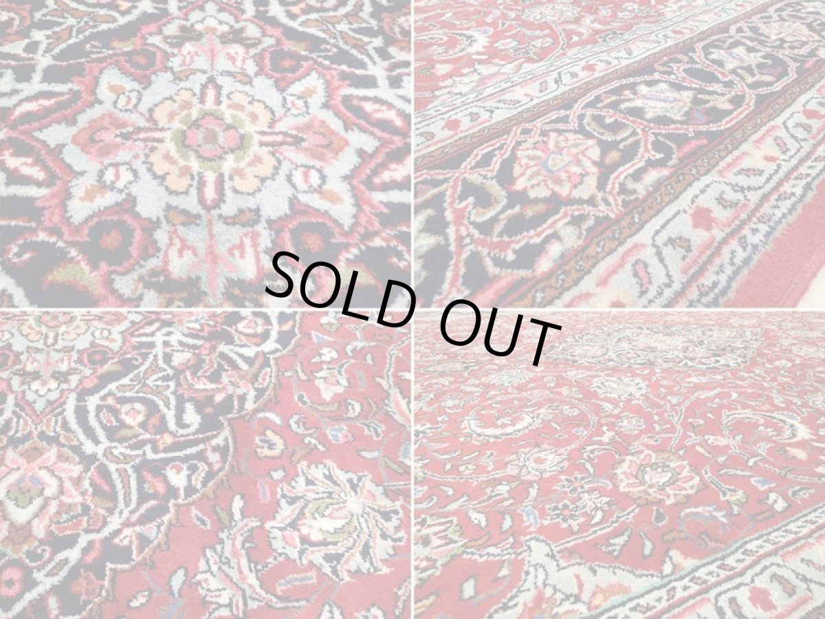 画像15: 美品 ペルシャ 絨毯 サルーク 3.5m リビング ダイニング 大判 サイズ 350 x 250 cm 67 ウール 手織り トライバル ラグ ハンドメイド マット カーペット 赤 ヴィンテージ  鮮やかで深みのある赤のコントラストが美しい (15)