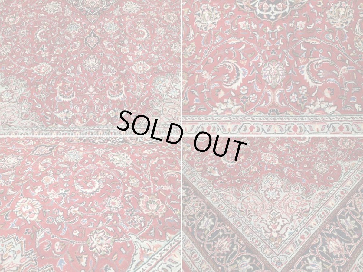 画像17: 美品 ペルシャ 絨毯 サルーク 3.5m リビング ダイニング 大判 サイズ 350 x 250 cm 67 ウール 手織り トライバル ラグ ハンドメイド マット カーペット 赤 ヴィンテージ  鮮やかで深みのある赤のコントラストが美しい (17)