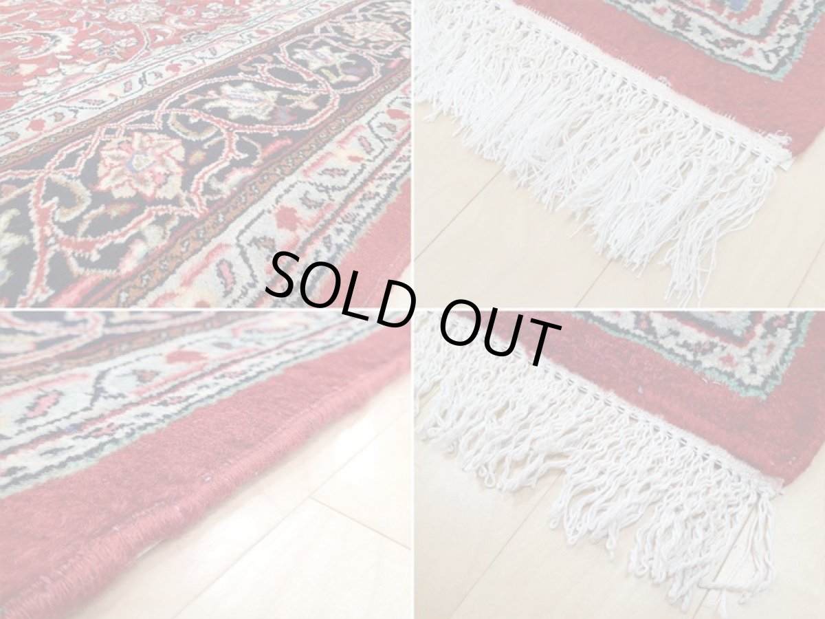 画像18: 美品 ペルシャ 絨毯 サルーク 3.5m リビング ダイニング 大判 サイズ 350 x 250 cm 67 ウール 手織り トライバル ラグ ハンドメイド マット カーペット 赤 ヴィンテージ  鮮やかで深みのある赤のコントラストが美しい (18)