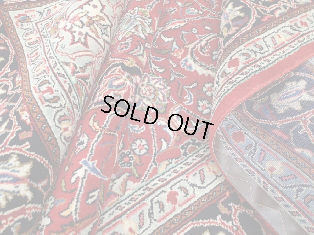 画像14: 美品 ペルシャ 絨毯 サルーク 3.5m リビング ダイニング 大判 サイズ 350 x 250 cm 67 ウール 手織り トライバル ラグ ハンドメイド マット カーペット 赤 ヴィンテージ  鮮やかで深みのある赤のコントラストが美しい (14)