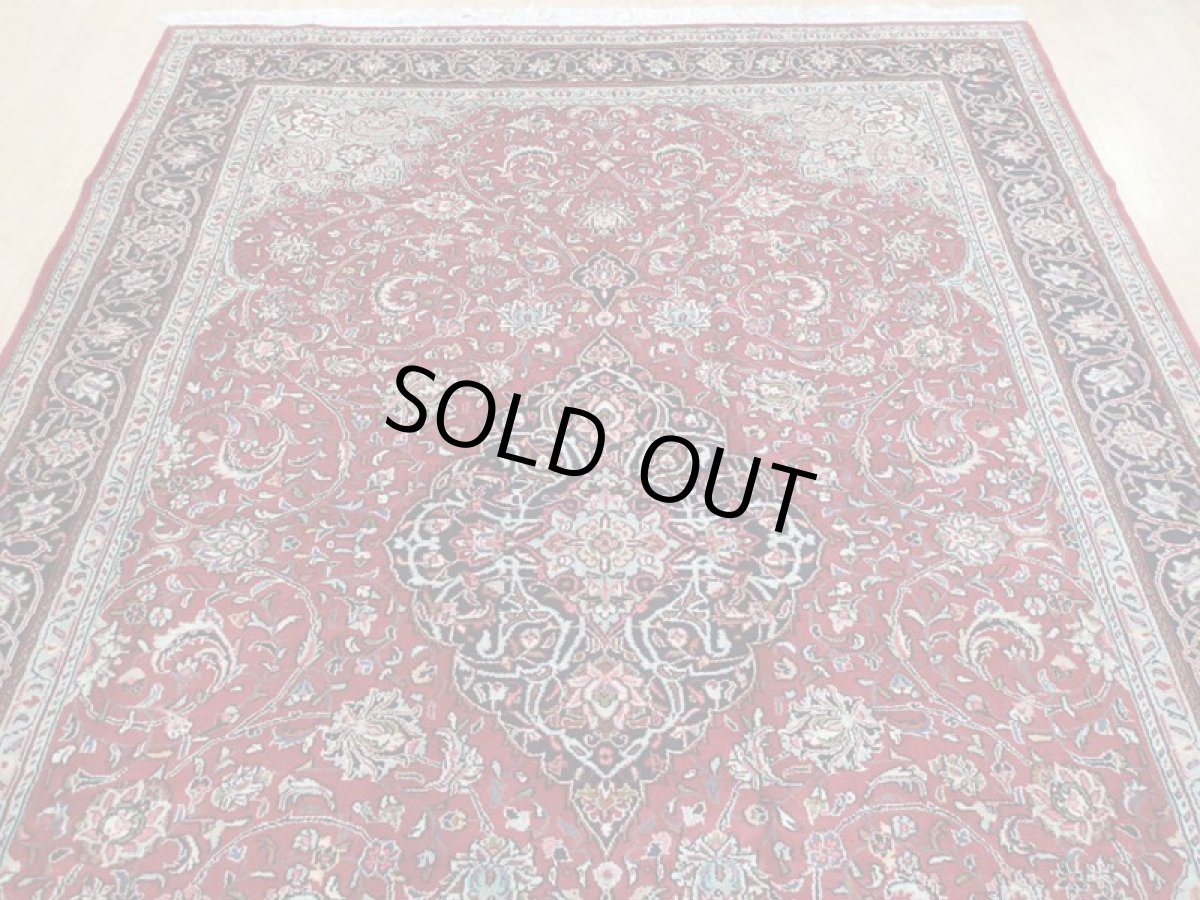 画像7: 美品 ペルシャ 絨毯 サルーク 3.5m リビング ダイニング 大判 サイズ 350 x 250 cm 67 ウール 手織り トライバル ラグ ハンドメイド マット カーペット 赤 ヴィンテージ  鮮やかで深みのある赤のコントラストが美しい (7)