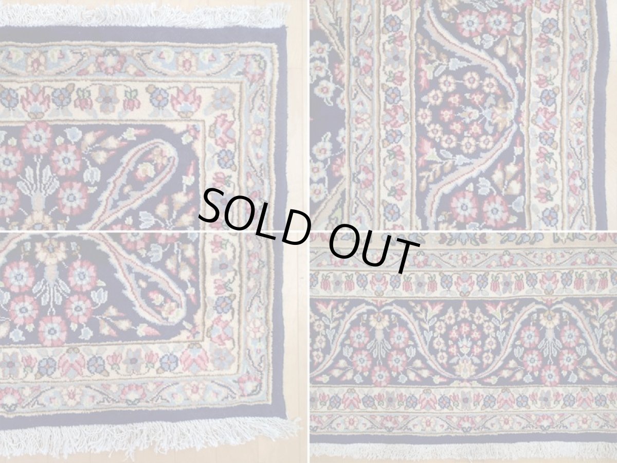 画像19: 美品 ペルシャ 絨毯 ケルマン 4m リビング ダイニング 大判 サイズ 408 x 304 cm 65 ウール 手織り トライバル ラグ ハンドメイド マット カーペット 青 ヴィンテージ  色鮮やかな花柄 (19)