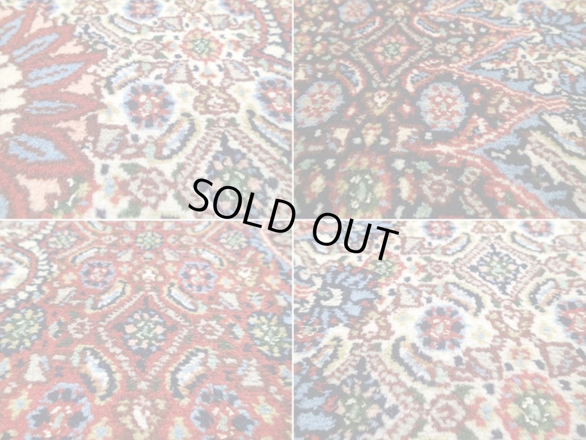 画像15: 新品 ペルシャ 絨毯 ムード 3.8m リビング ダイニング サイズ 388 x 290 cm 89 ウール シルク 手織り ラグ ハンドメイド カーペット 敷物 クリーム 紺 エンジ 弾力ある柔らかな毛足 10畳程度のお部屋にお勧め (15)